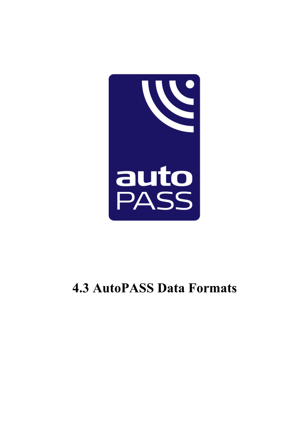 4.3 Autopass Data Formats