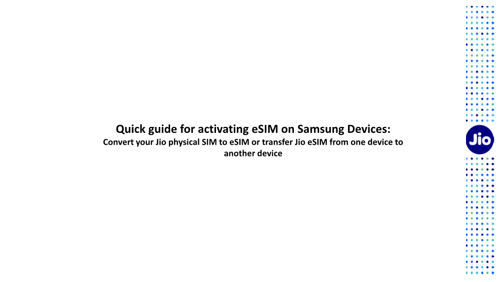 Quick Guide for Activating Esim on Samsung Devices