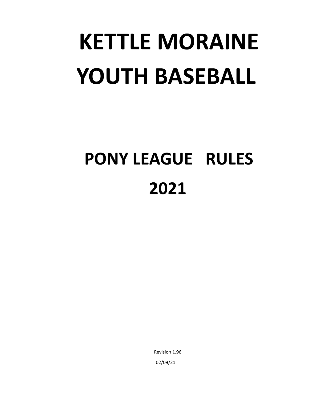 Pony Rules 2021