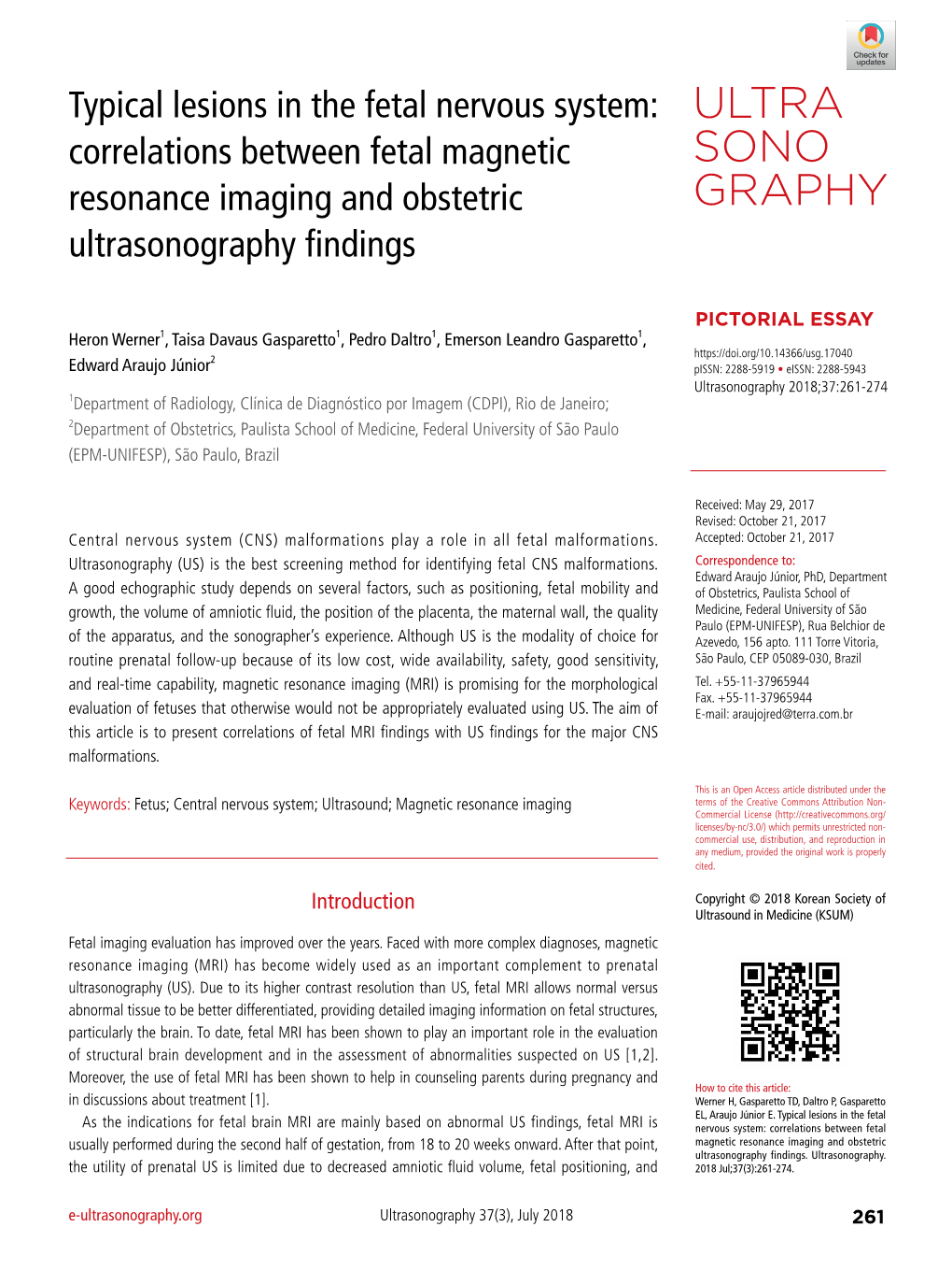 Typical Lesions in the Fetal Nervous System: Correlations Between Fetal Magnetic Resonance Imaging and Obstetric Ultrasonography Findings