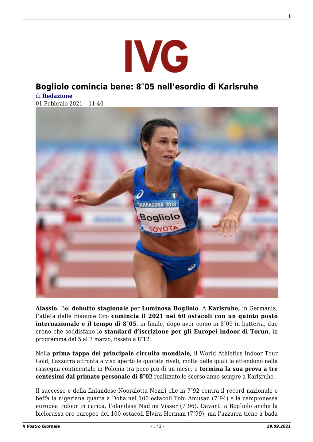 Il Vostro Giornale - 1 / 2 - 29.09.2021 2