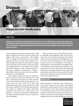 Uruguay Changes in a State-Friendly Society