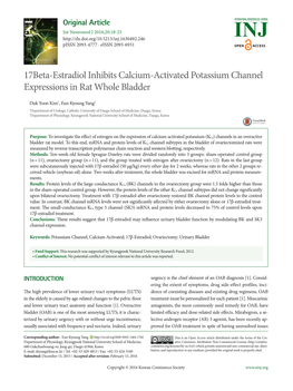 17Beta-Estradiol Inhibits Calcium-Activated Potassium Channel Expressions in Rat Whole Bladder