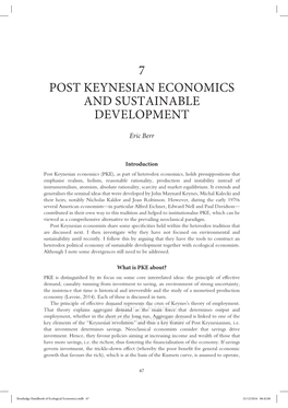 7 Post Keynesian Economics and Sustainable Development