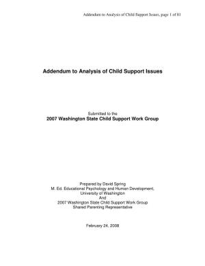 Addendum to Analysis of Child Support Issues, Page 1 of 81