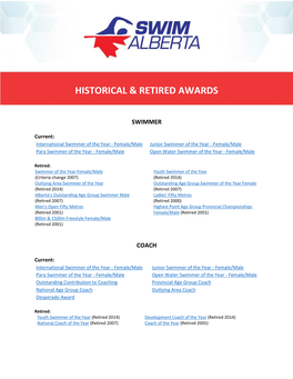 Historical & Retired Awards
