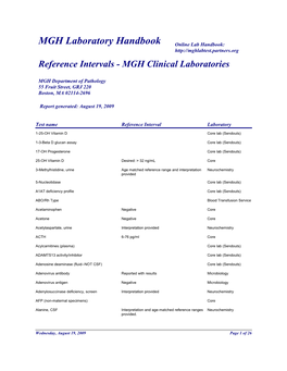 MGH Clinical Laboratories