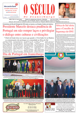 Presidente Marcelo Destaca Prudência De Portugal Em Não