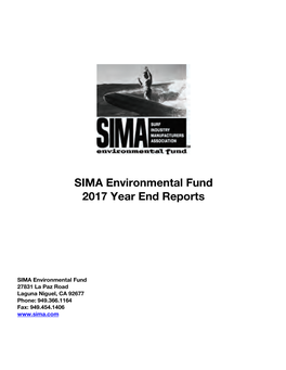 SIMA Environmental Fund Grants at Work in 2018