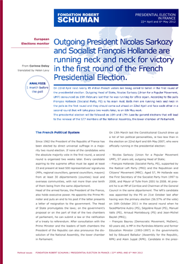 PRESIDENTIAL ELECTION in FRANCE 22Nd April and 6Th May 2012