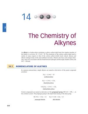 The Chemistry of Alkynes