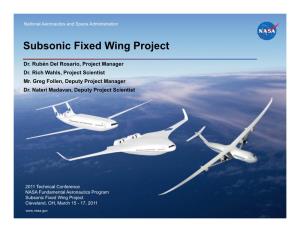 Subsonic Fixed Wing Project