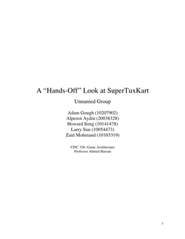 A “Hands-Off” Look at Supertuxkart