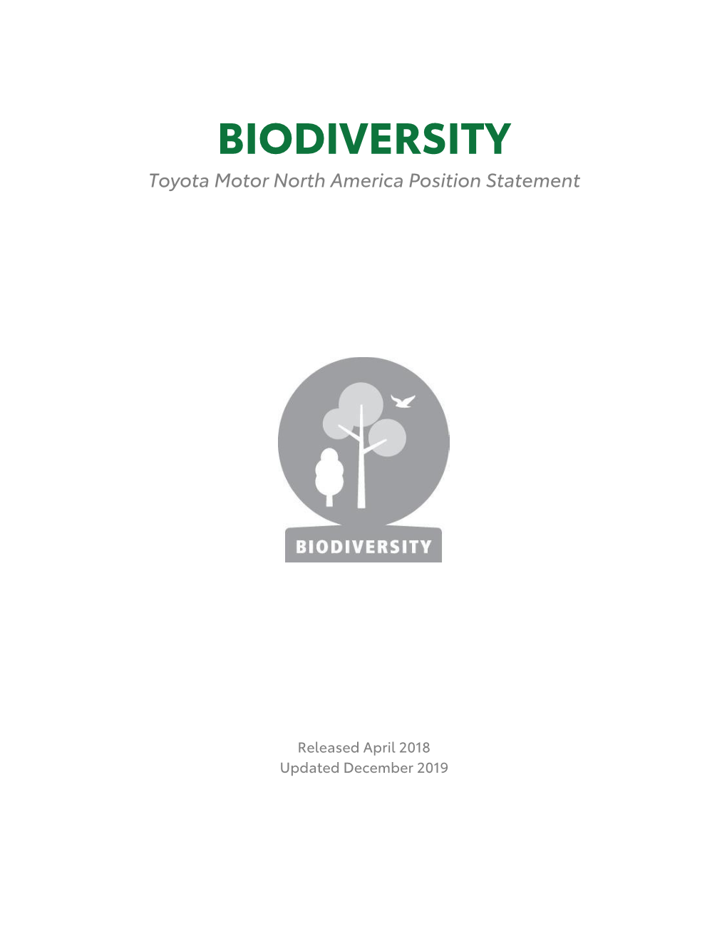 BIODIVERSITY Position Statement