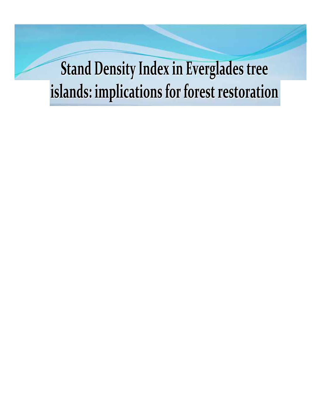 Stand Density in South Florida Tropical Forests