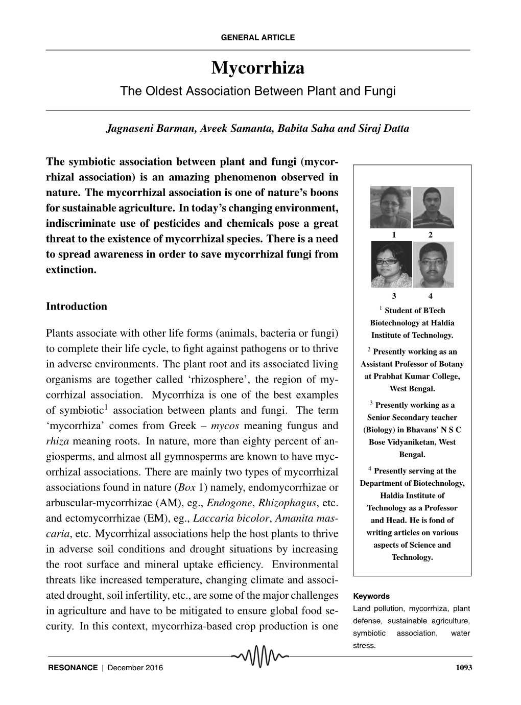 Mycorrhiza the Oldest Association Between Plant and Fungi