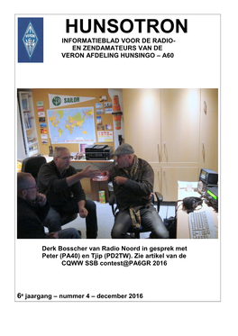 Hunsotron Informatieblad Voor De Radio- En Zendamateurs Van De Veron Afdeling Hunsingo – A60