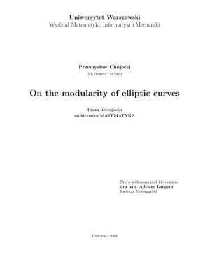 On the Modularity of Elliptic Curves