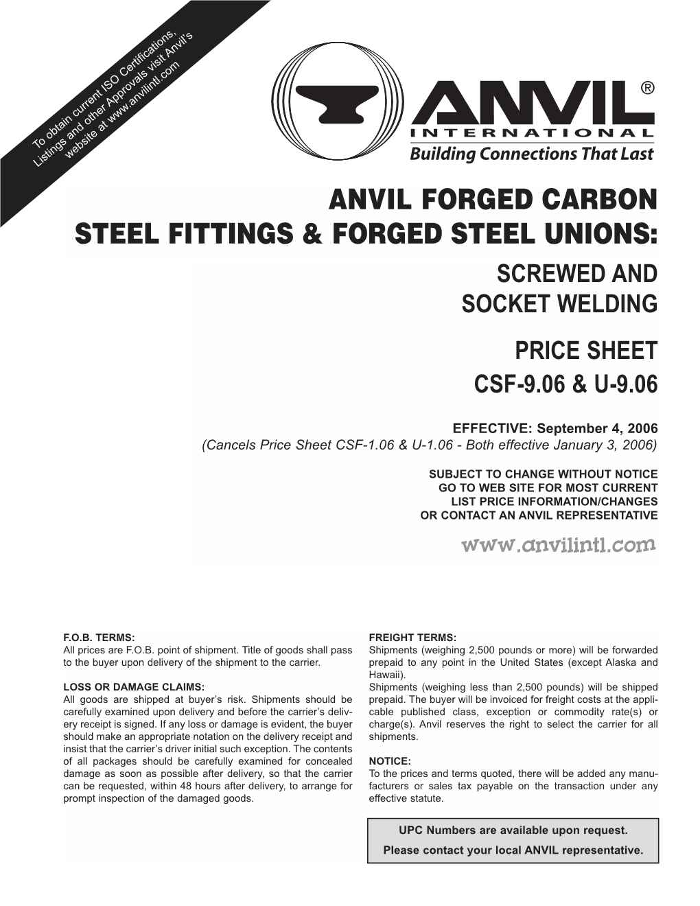 Anvil Forged Carbon Steel Fittings & Forged Steel