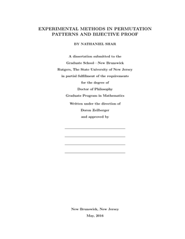 Experimental Methods in Permutation Patterns and Bijective Proof