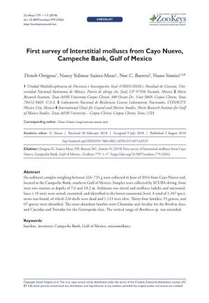 First Survey of Interstitial Molluscs from Cayo Nuevo, Campeche Bank, Gulf of Mexico