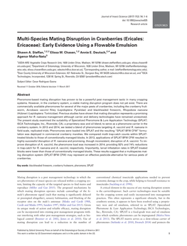 Multi-Species Mating Disruption in Cranberries (Ericales: Ericaceae): Early Evidence Using a Flowable Emulsion