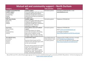 Mutual Aid and Community Support – North Durham