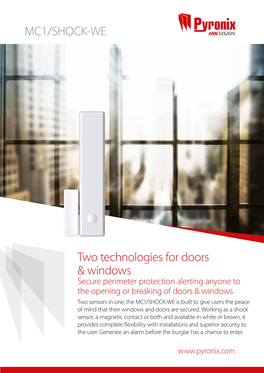 MC1/SHOCK-WE Two Technologies for Doors & Windows