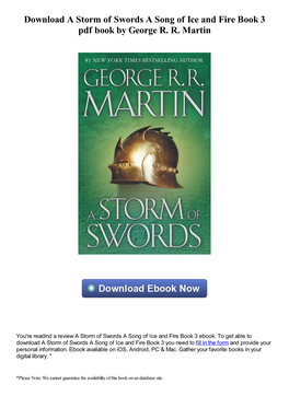 Download a Storm of Swords a Song of Ice and Fire Book 3 Pdf Ebook by George R. R. Martin