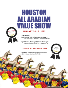 Houston All Arabian Value Show Follow the Class Numbers