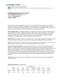 Calocedrus Decurrens (Torr.) Florin (Syn