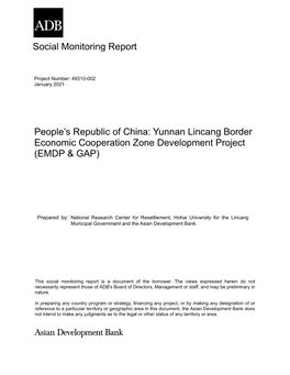 Social Monitoring Report People's Republic of China: Yunnan Lincang