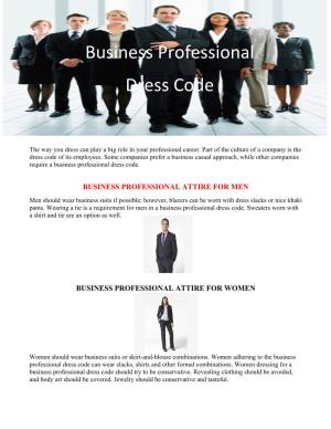 Business Professional Dress Code