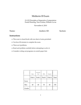 Midterm II Exam