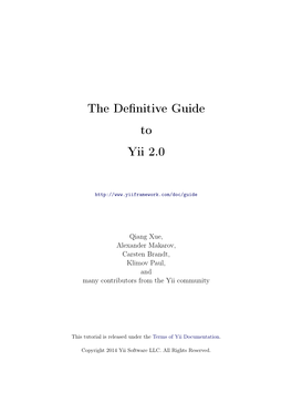 "The Definitive Guide to Yii 2.0"