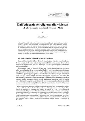 Elisa Pelizzari, Dall'educazione Religiosa Alla Violenza. Gli Allievi