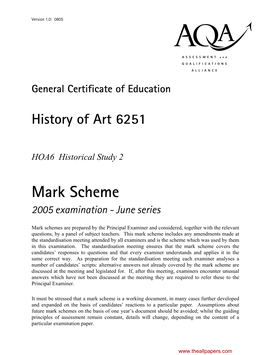 AQA GCE Mark Scheme June 2005