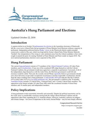 Australia's Hung Parliament and Elections