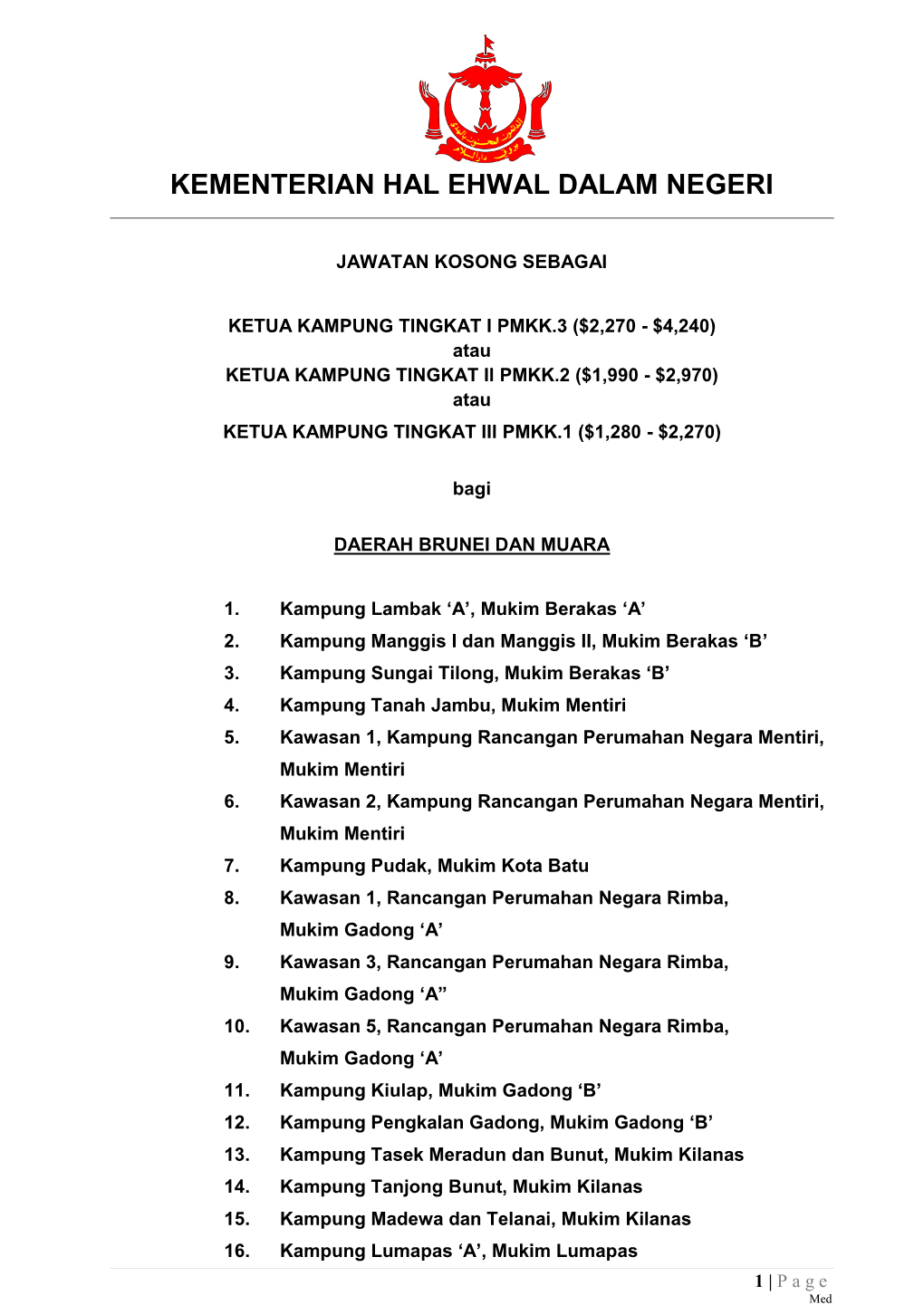 Rang Iklan Ketua Kampung 26Jan 21Feb