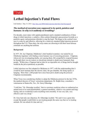 Lethal Injection's Fatal Flaws
