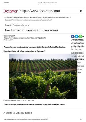 How Terroir in Uences Custoza Wines (