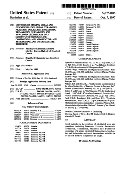 United States Patent 19 11 Patent Number: 5,675,006 Karimian Et Al