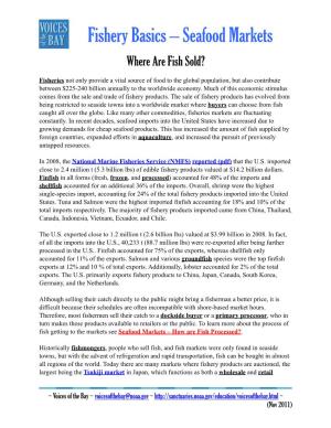 Fishery Basics – Seafood Markets Where Are Fish Sold?
