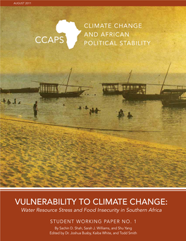 Vulnerability to Climate Change: Water Resource Stress and Food Insecurity in Southern Africa