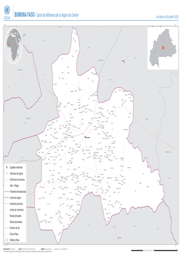 BURKINA FASO - Carte De Référence De La Région Du Centre a La Date Du 08 Juillet 2020