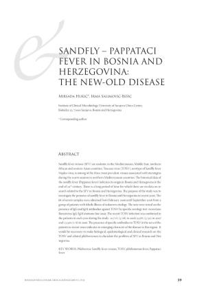 Sandfly – Pappataci Fever in Bosnia and Herzegovina: the New-Old Disease