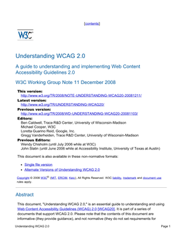 Understanding WCAG 2.0