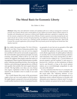 The Moral Basis for Economic Liberty
