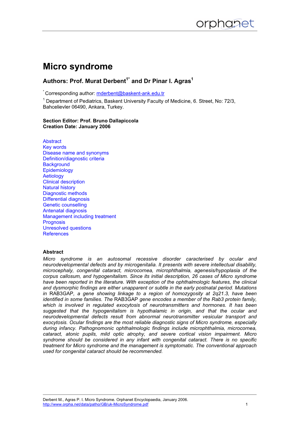 Micro Syndrome