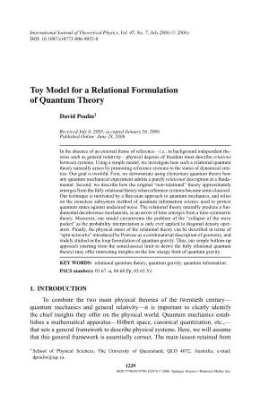 Toy Model for a Relational Formulation of Quantum Theory